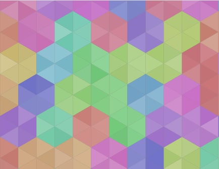 html5+canvas如何做一个彩色六角菱形背景