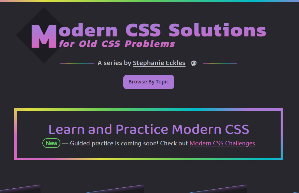 推荐一款来自微软前端工程师的 CSS 高级教程——ModernCSS.dev