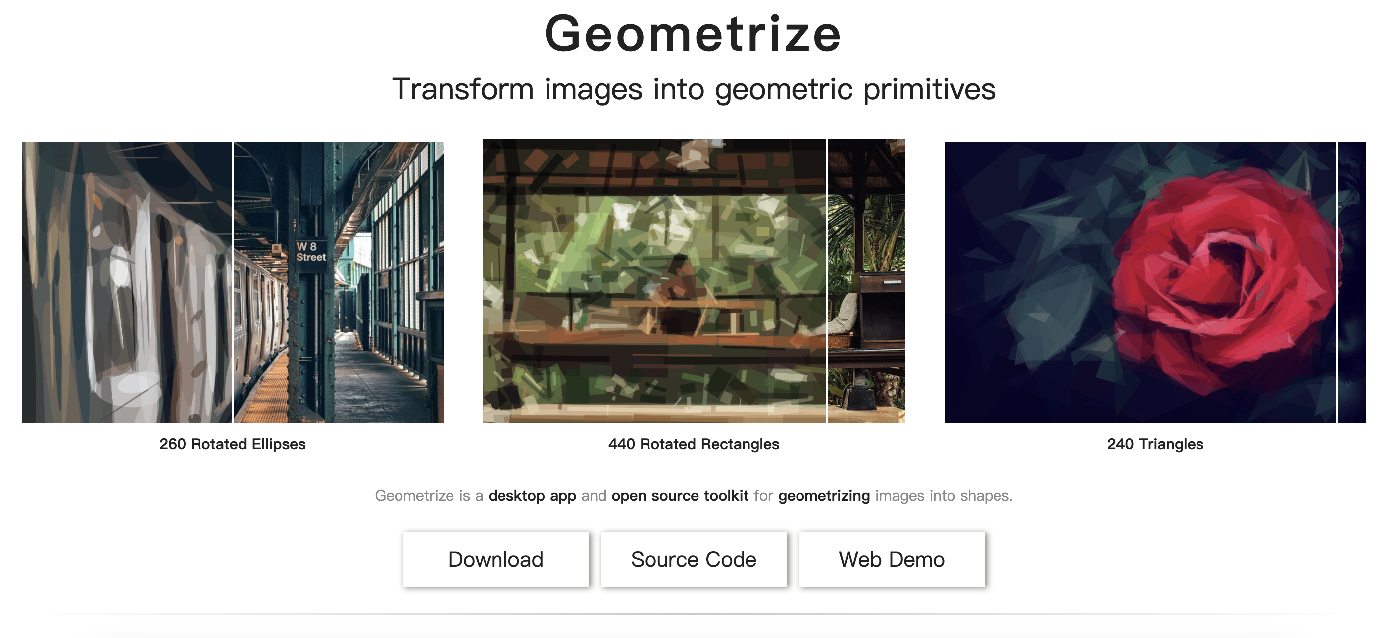 推荐一个免费开源的图像水彩化工具网站—— Geometrize