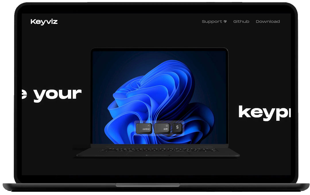 一款鼠标/键盘可以实时高亮显示的小软件——Keyviz 2.0