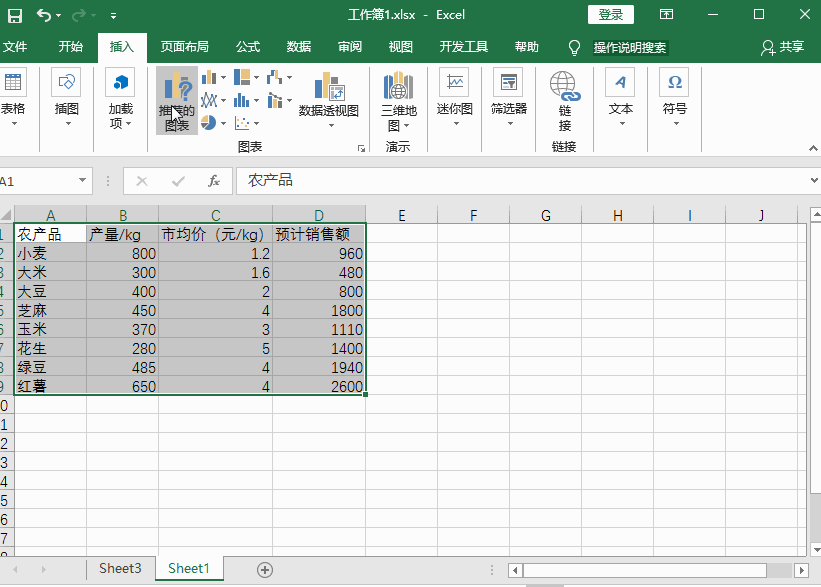 Excel表格组合图表制作制作