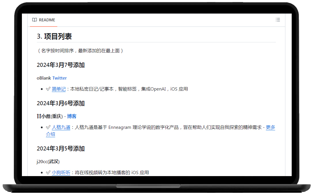中国独立开发者项目列表GitHub截图