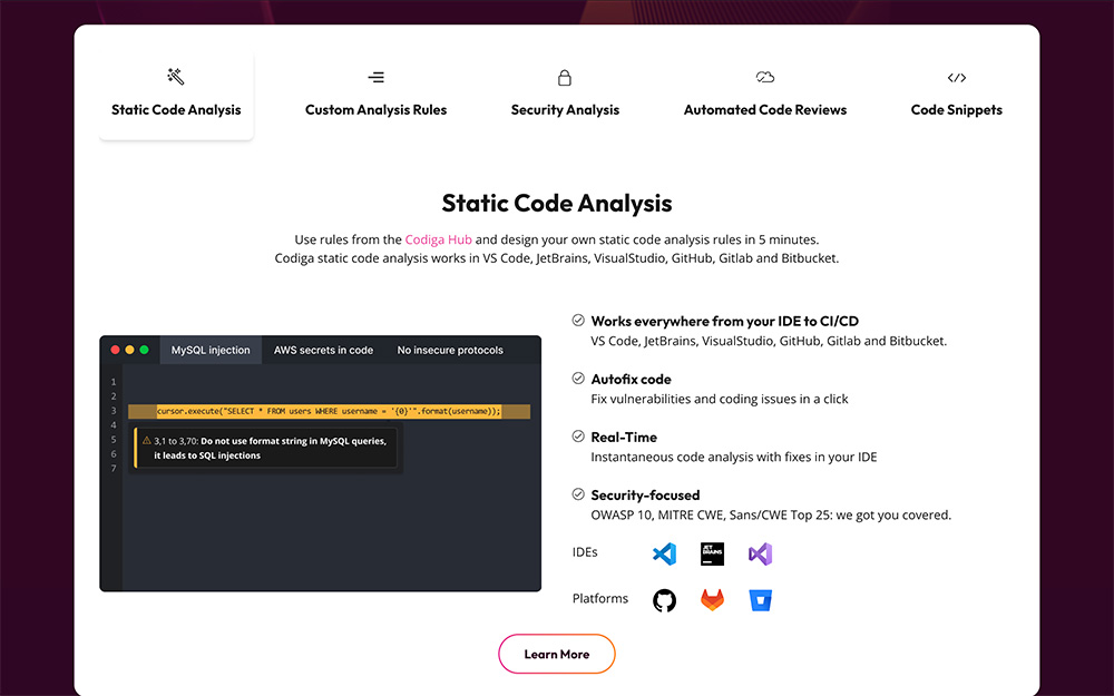 Codiga：一款集成到主流IDE和CI/CD流程的AI静态代码分析工具