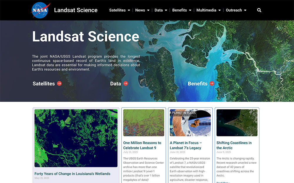 Landsat Science官网：陆地卫星科学数据图像