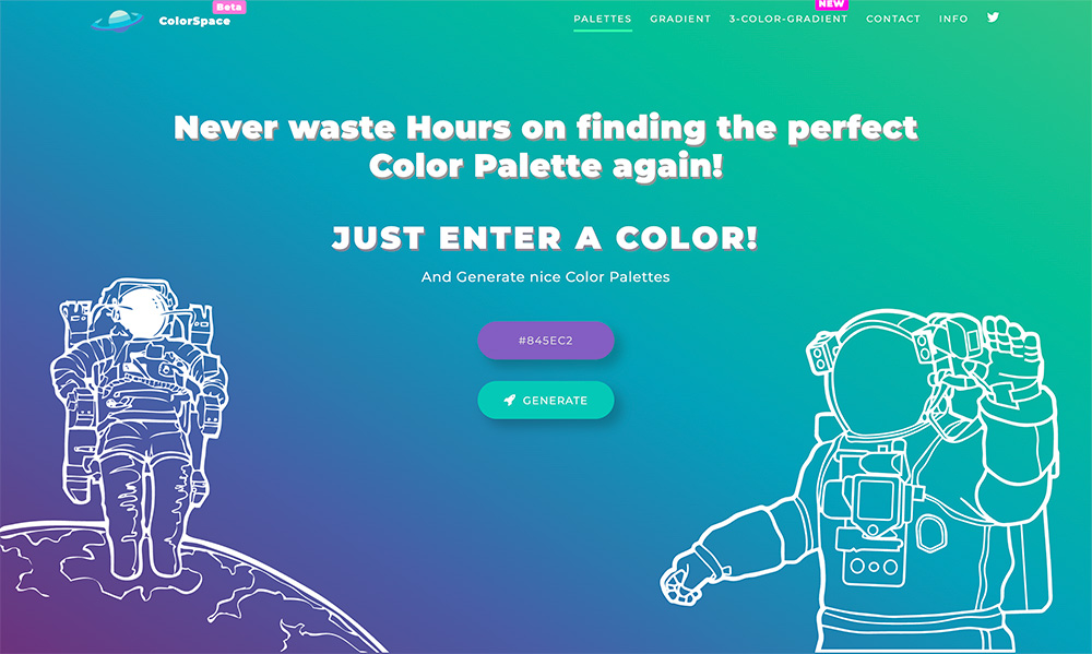 ColorSpace：一款免费高效的在线配色工具，快速生成专业的色彩搭配方案
