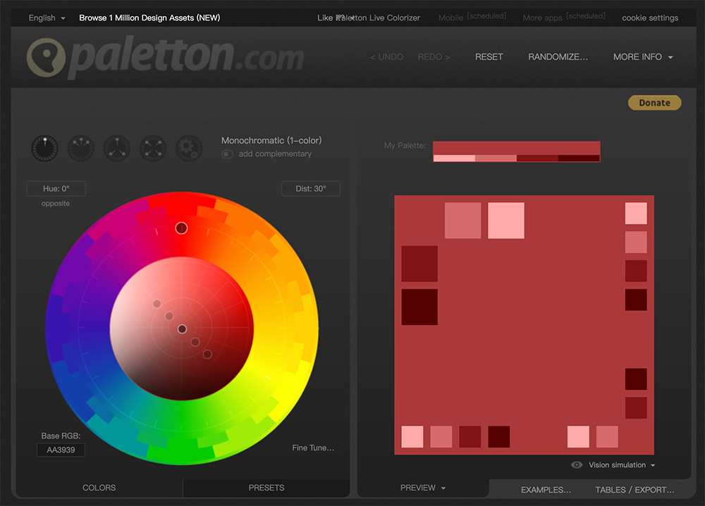 Paletton：一款专业在线配色工具，帮助设计师快速创建色彩搭配方案