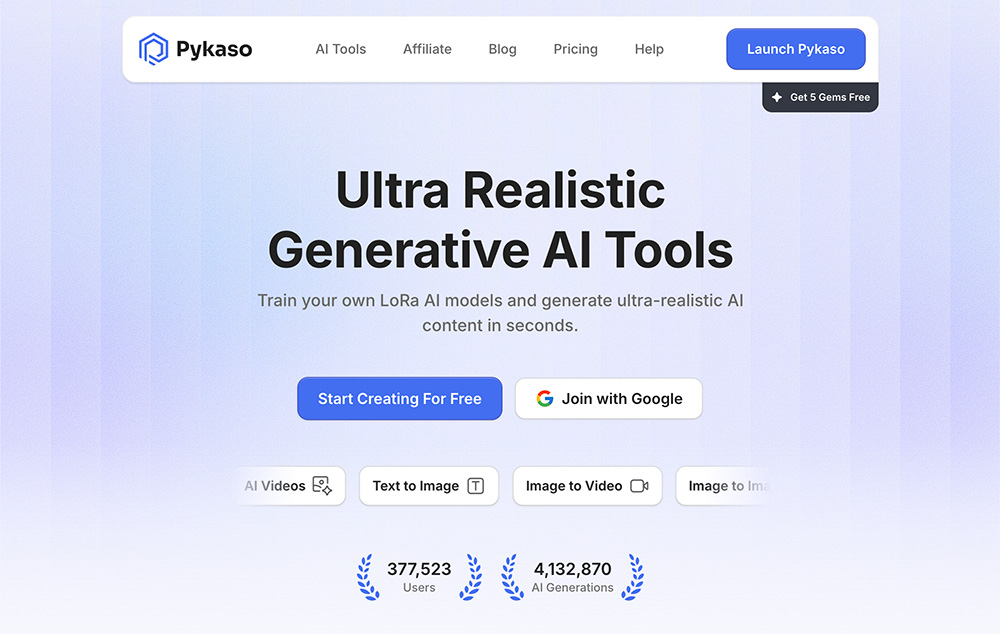 Pykaso AI官网：面部替换、AI图像生成、AI视频生成、图像编辑和皮肤增强等