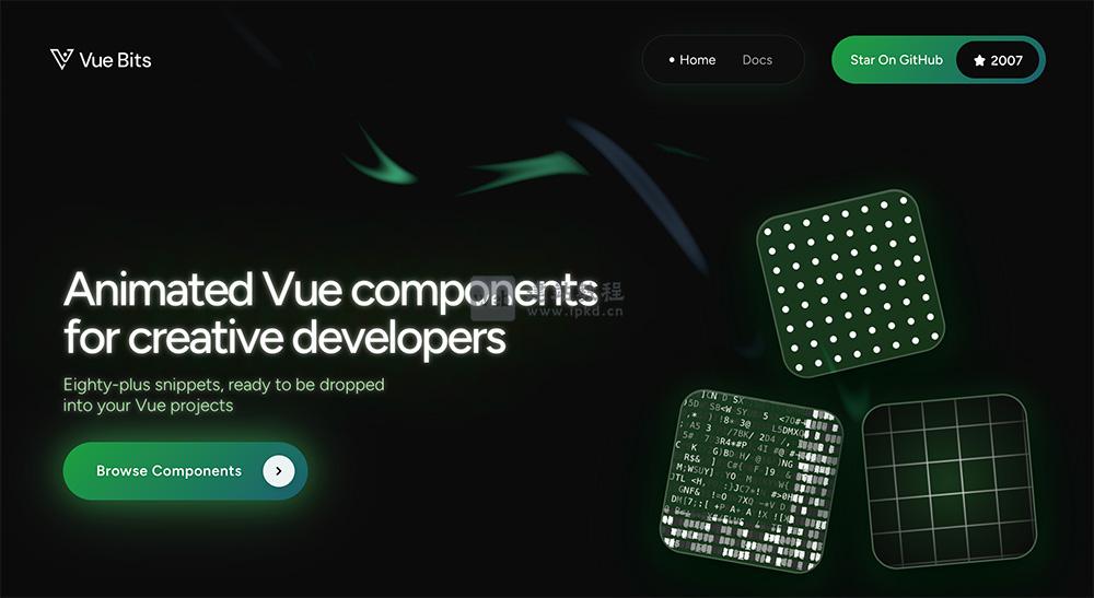 Vue Bits：免费开源的Vue 3动效组件库，超过80个精心设计的动画组件