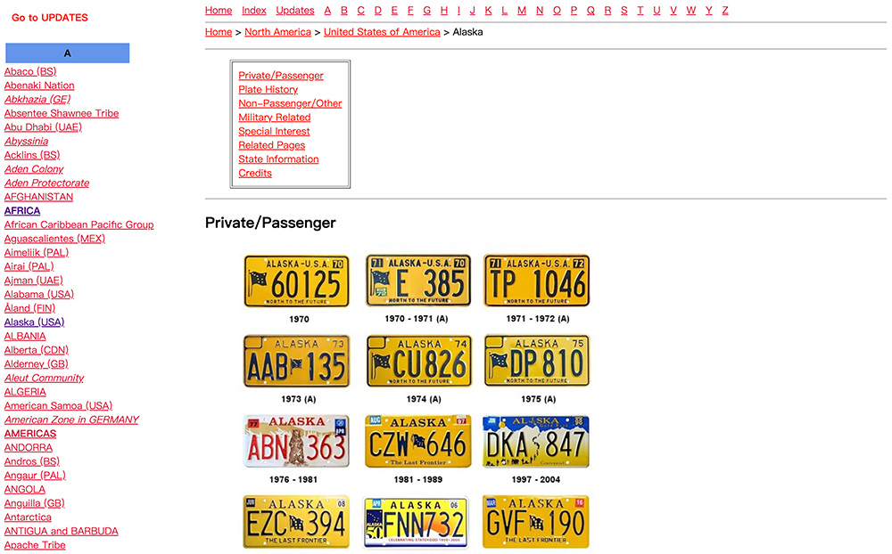 License Plates of the World官网：一个收录了世界各国车牌的网站