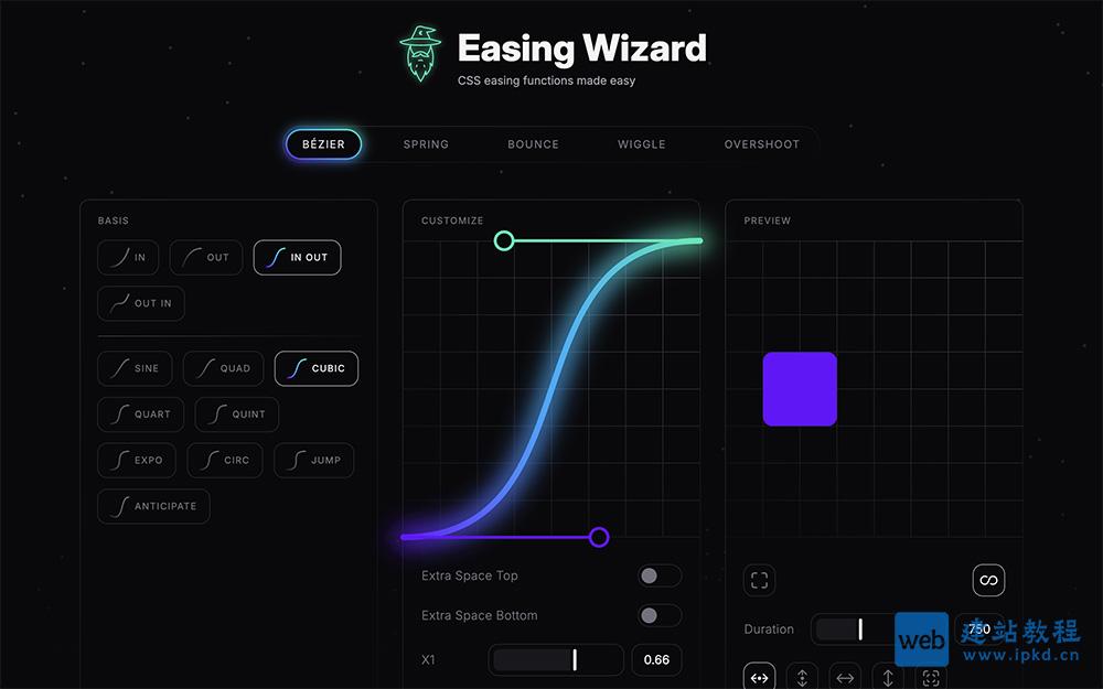 Easing Wizard:一个CSS动画缓动曲线编辑器