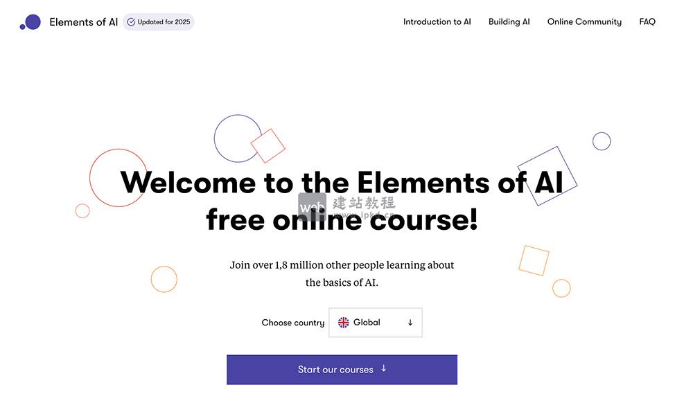 Elements of AI官网：一个免费在线AI通识学习平台