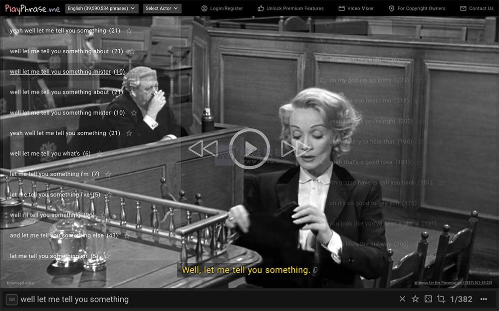 PlayPhrase.me：一个高效的台词检索与多功能的媒体管理