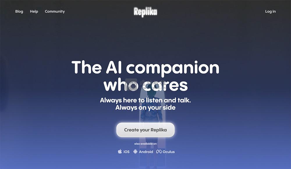 Replika官网：一款AI情感陪伴应用，全球最知名的AI伴侣之一
