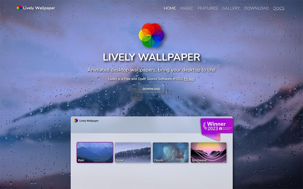 Lively Wallpaper：支持将本地视频/GIF 图片/应用程序等动态壁纸软件