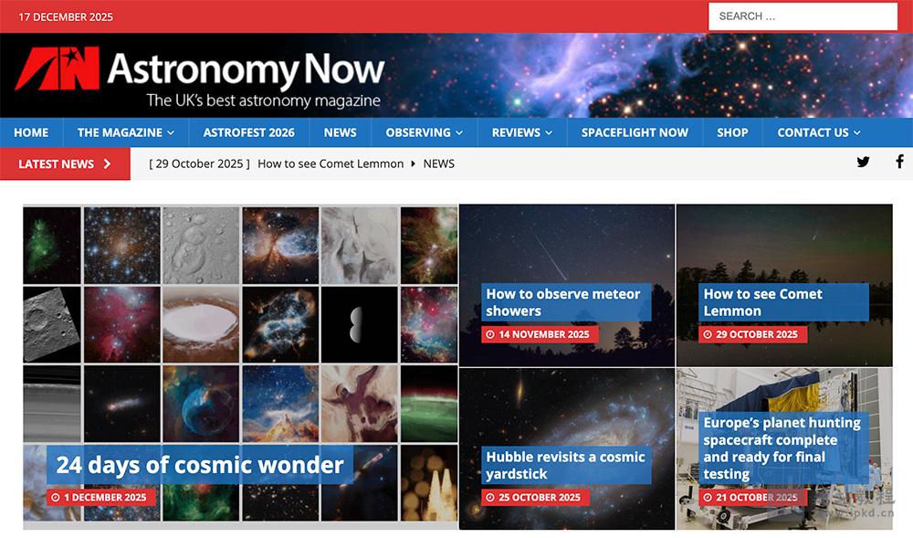 Astronomy Now是英国创办最久的一份线上天文杂志