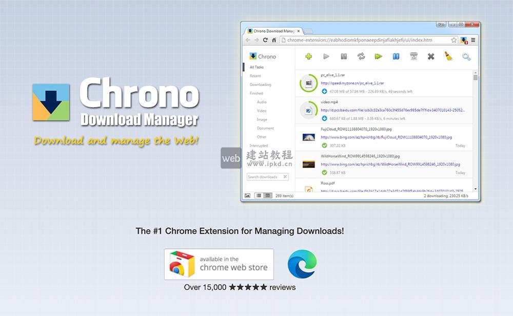 Chrono下载管理器:用户的所有下载管理工作都在浏览器中完成