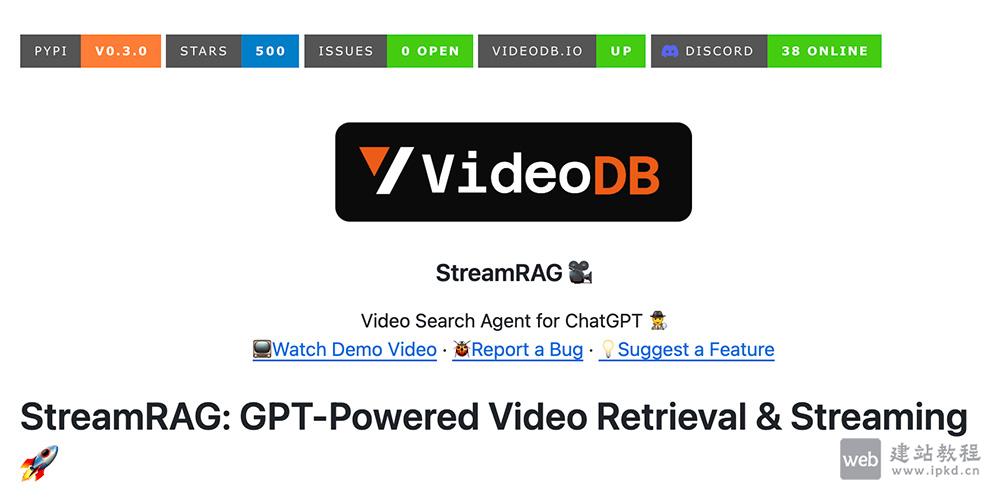 StreamRAG：ChatGPT可交互的视频搜索与流媒体代理工具，精准定位任意视频时刻