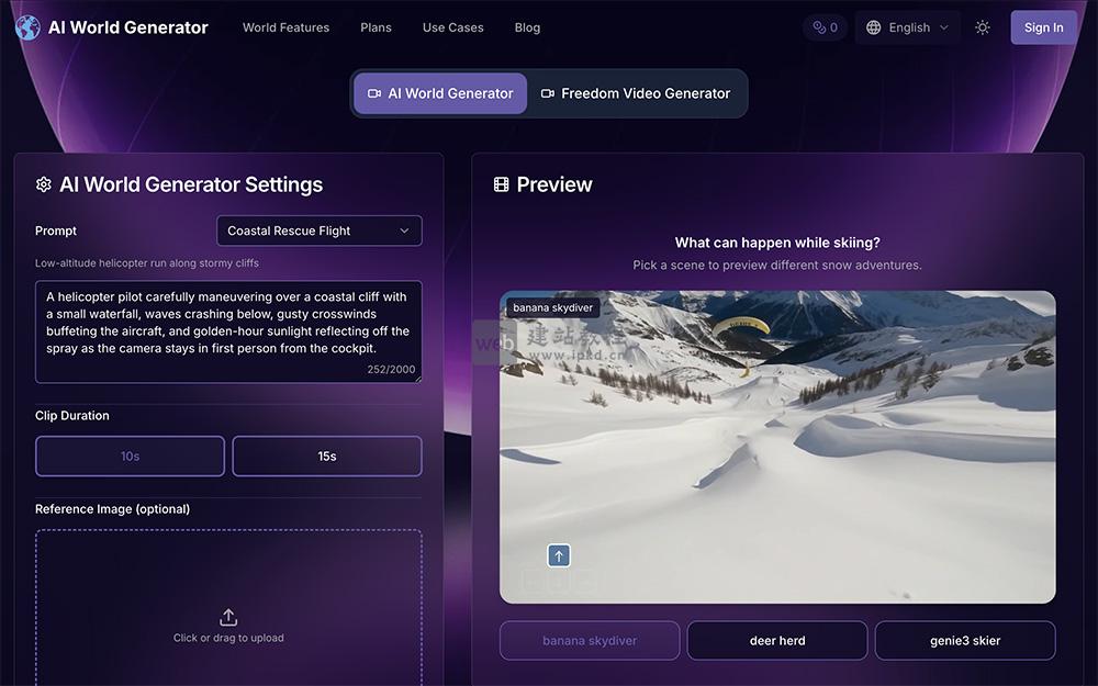 AI World Generator：一款专业的实时交互式3D世界生成平台