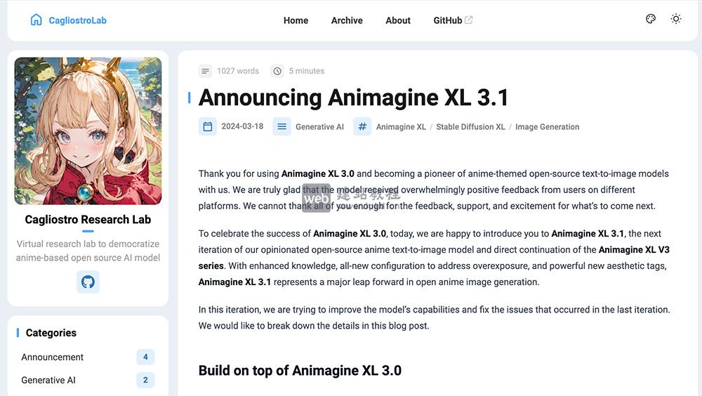 Animagine XL 3.1:开源动漫专用文本生成图像模型,全风格覆盖与画质跃升