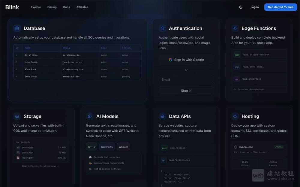 Blink：一款让用户快速搭建网站的AI原生无代码应用构建器