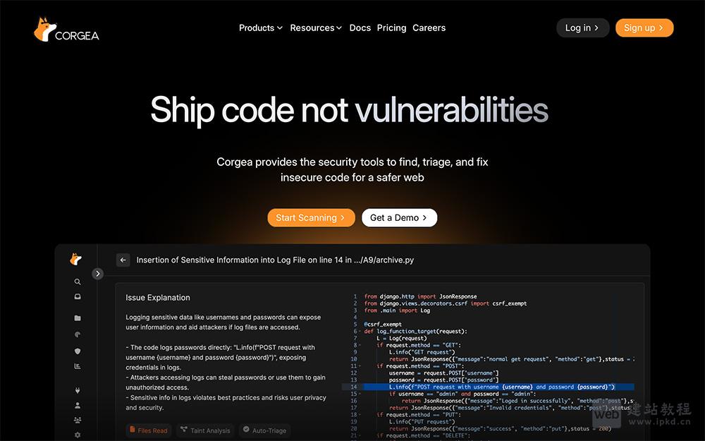 Corgea:AI驱动的SAST代码安全检测工具,精准防护+自动修复双引擎