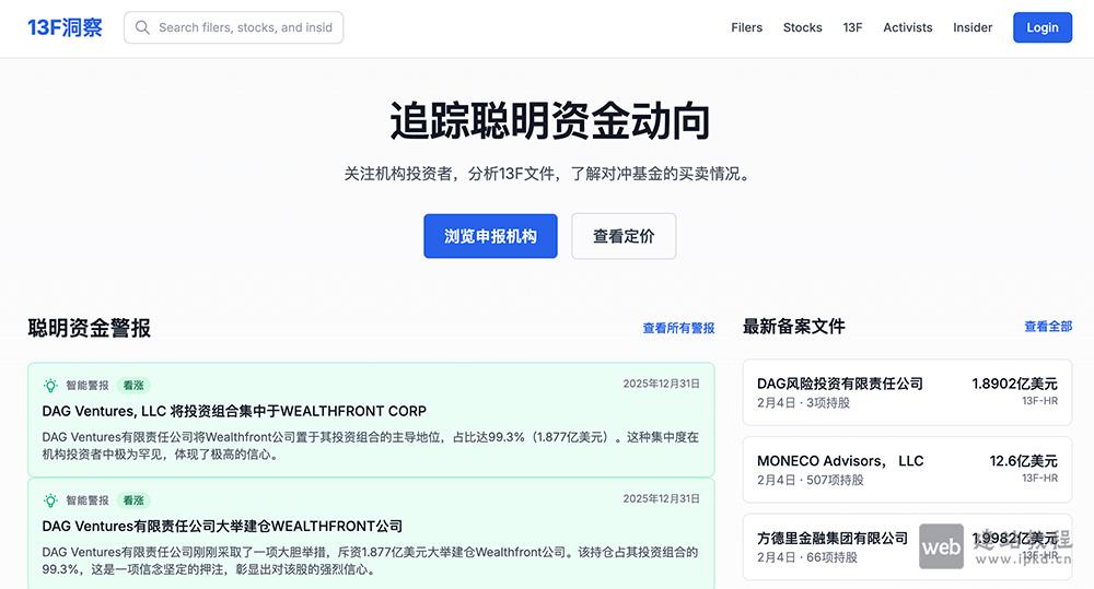 13F Insight：一个专注于机构投资追踪与智能分析平台
