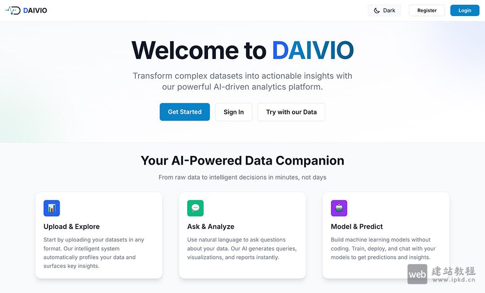 Daivio官网使用入口,将复杂数据集转化为可落地的AI数据分析平台