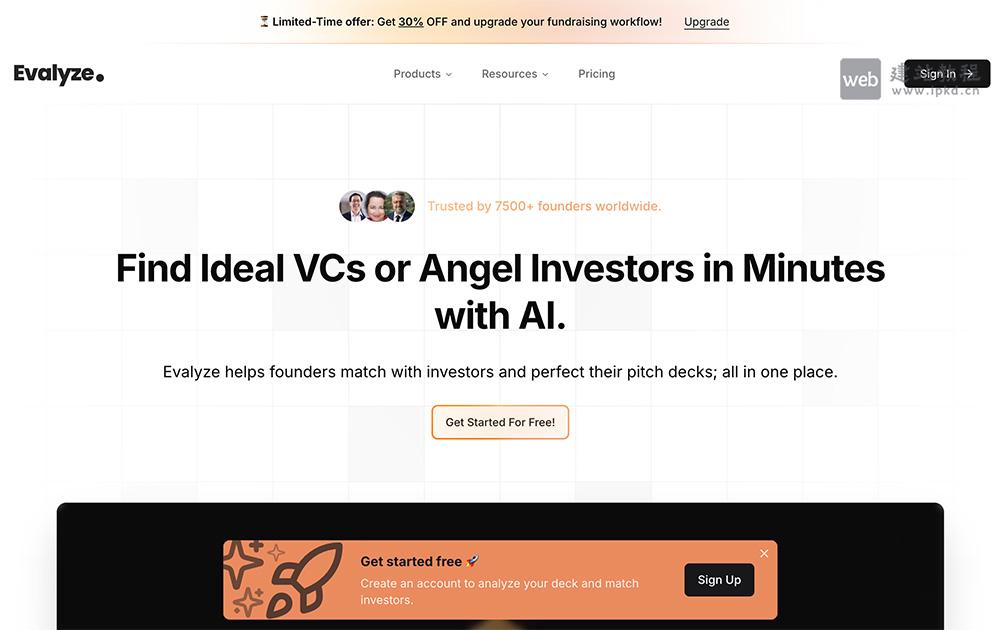 Evalyze AI官网使用入口,AI驱动创业公司智能融资匹配平台