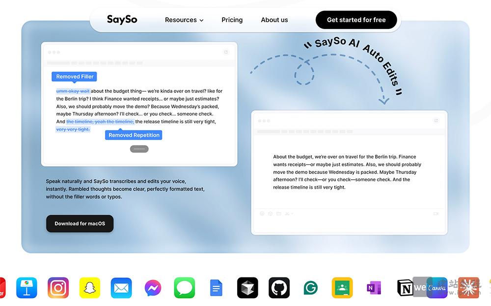 SaySo AI语音输入助手，Mac与Windows双平台的智能语音输入助手