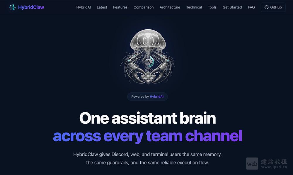 HybridClaw官网使用入口，兼容本地Ollama、LM Studio、vLLM等模型提供商